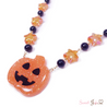 spooky glow jack o lantern necklace close