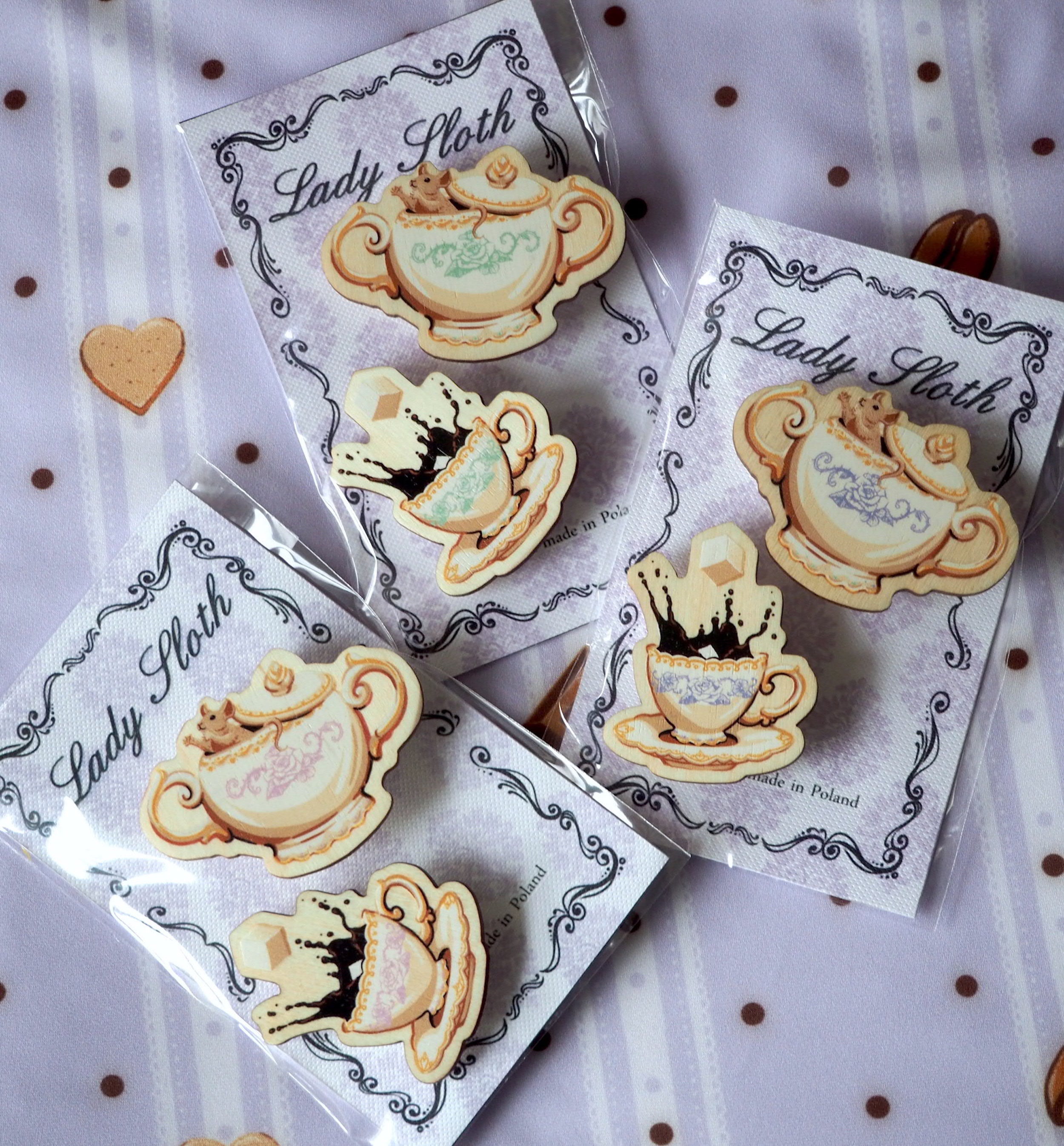 Sugar Pot and Cup Pin Set (3 Colors) - Lolita Collective