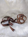 Metallic Copper Rose Leather Crown - Lolita Collective